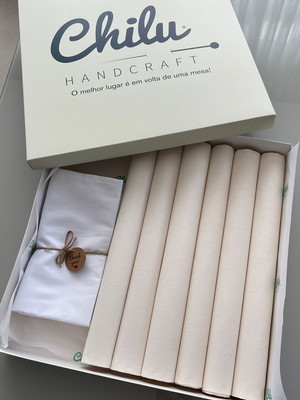 Kit jogo americanos off-white completo - 12 lugares