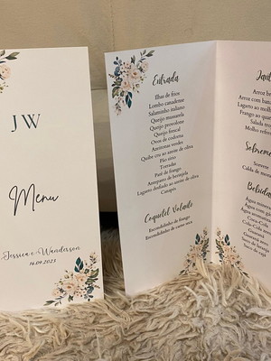 Menu cardápio personalizado livreto casamento eventos 20unid