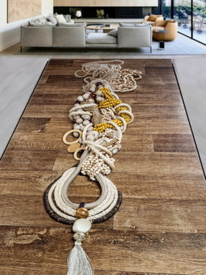 Colar de mesa e parede sisal açafrão.