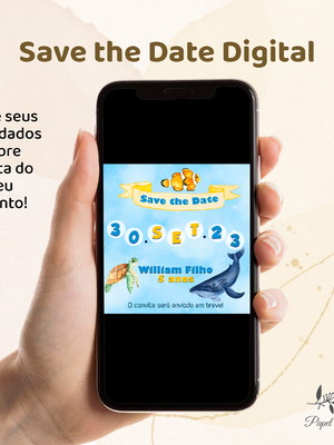 Save the date digital fundo do mar modelo 3