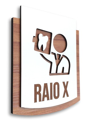 Placa de sinalização | raio-x - mdf 15x13cm ref.: pe0063-a