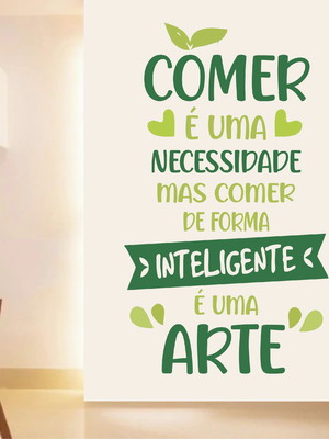 Adesivo de parede comer é uma arte nutrição n54