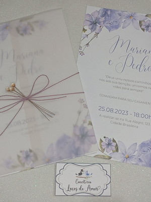 Convite de casamento lavanda
