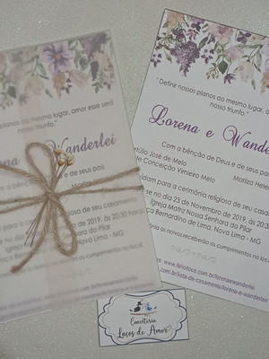 Convite de casamento lavanda