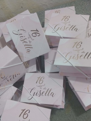 Caixa hotstamp e elástico para bem casado/brownie/lembranças
