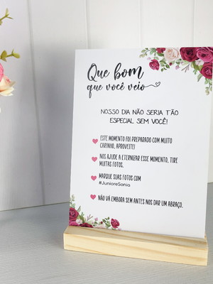 Plaquinha reservado casamento mesa decoração