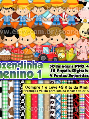 Kit digital fazendinha menino