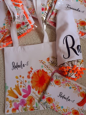 Kit praia, canga e bolsa personalizada com nome