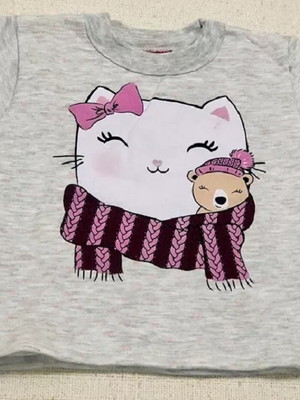 Blusa kyly de moletom bebê estampa gatinha