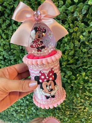 Cofrinho personalizado minnie rosa luxo