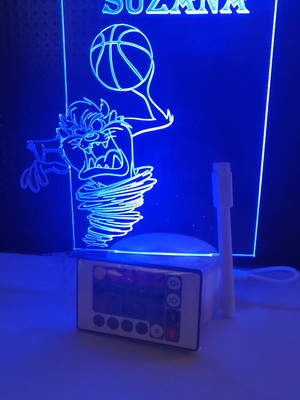 Luminária led taz-mania recado + caneta