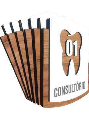 Kit consultório odontológico | com 6 peças mdf 15x13cm
