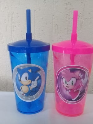 Lembrancinhas sonic amy rose copos personalizados