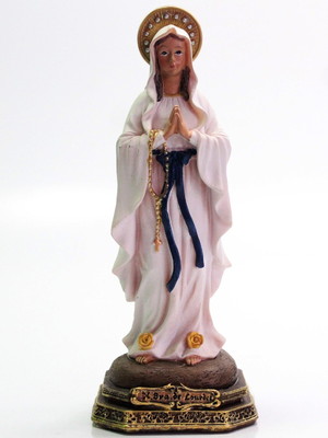 Escultura imagem nossa senhora de lourdes 17cm em resina