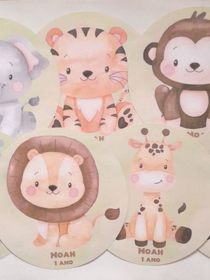 Mini sousplat de papel safari baby