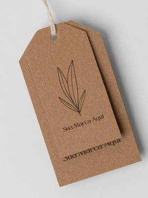 100 tags em papel kraft personalizadas- 50 4x6cm e 50 5x8cm