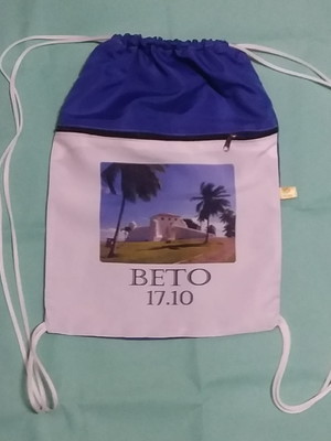Mochila saco adulto com ziper personalizada