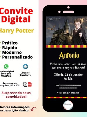 Convite digital harry potter
