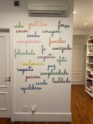 Kit com 12 palavras decorativas em mdf (a sua escolha)
