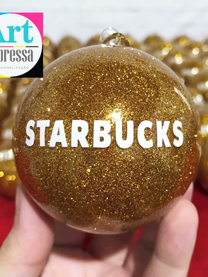 Bolas de natal com glitter personalizadas com logo