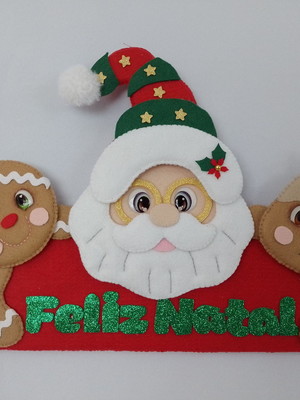 Enfeite de porta de natal em feltro