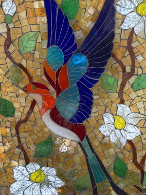 Vitral em mosaico de vidro