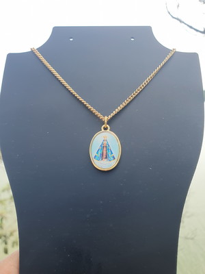 026 - colar ouro medalha nossa senhora aparecida