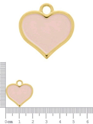 Pingente coração 21mm resina e dourado (acima de 10 unid)=