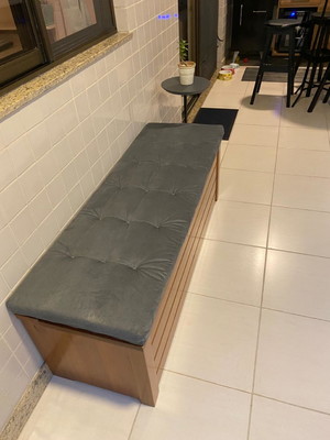 Almofada de assento 1,25 x 0,40 x 0,07 m em suede