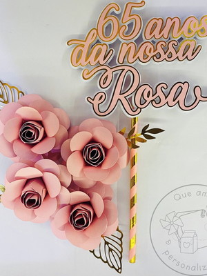 Topper de bolo com flores