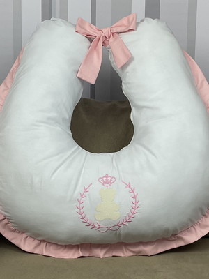 Almofada de amamentação ursinha princesa rosa