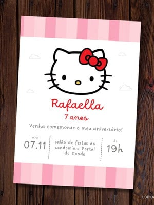 Convite digital de aniversário hello kitty