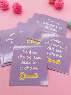 100 mini cartão frases motivacional sonhos tag papelaria