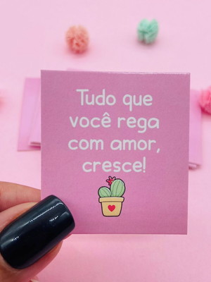 100 mini cartão frases motivacionais ''tudo que você rega''.