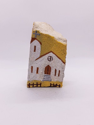 Igreja pintada em pedra miniaturas m996a