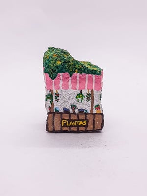 Floricultura - plantaria pintada em pedra miniaturas m996e