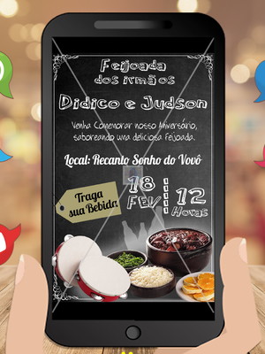 Convite digital feijoada e pagode