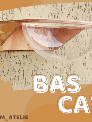 Cesto com visor acrílico para gatos