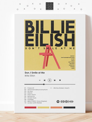 Quadro mdf spotify billie eilish dont smile at me - spy 0011