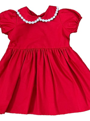 Vestido infantil festa 100% algodão menina rodado vermelho