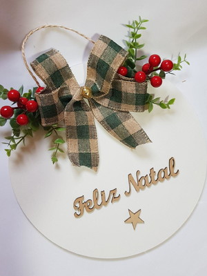 Placa guirlanda de natal para porta
