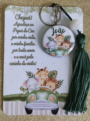 Chaveiro personalizado - safari - lembrancinhas- 20 unidades