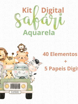 Kit digital safari aquarelado (002)