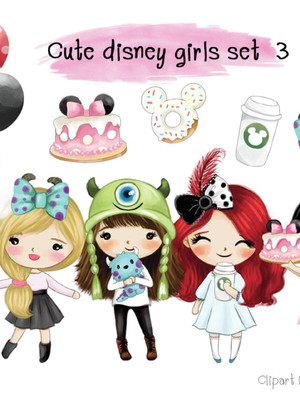 Kit digital cute girl menina disney #176#