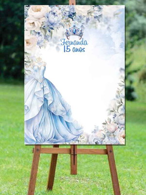 Quadro de assinaturas com flores - 15 anos