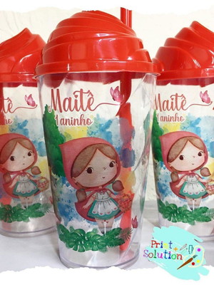(10)copos chantilly de 500 ml - chapeuzinho vermelho
