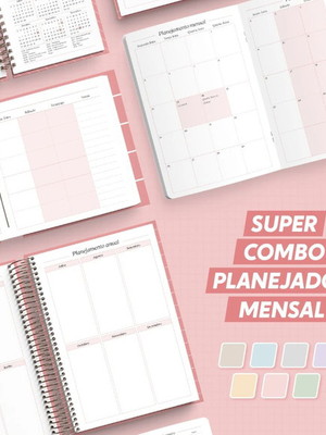 Arquivo digital planner mensal calendário 2024