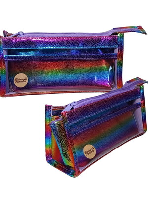 Estojo com visor e bolsos
