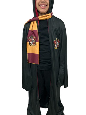 Capa uniforme harry potter p infantil com cachecol