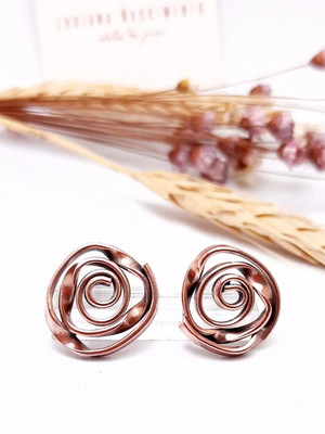 Brinco flora em cobre puro